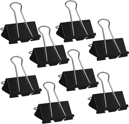 Medium Binder Clips 1.6 Inch (60 Pack), Large Binder Clips Medium Paper Clamps for Office and Home Supplies, Black