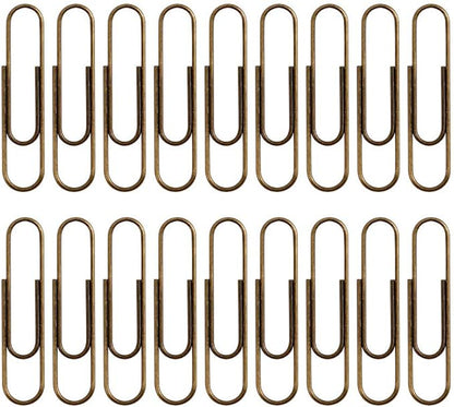 Rurili 50 Pieces 50 mm Metal Paper Clips for Office School and Personal Use (Bronze)