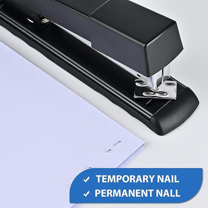 Metal Desktop Stapler - 25 Sheet Capacity, Heavy Duty, Black, with 2000 Staples & Remover, Office Use, 6 Pack