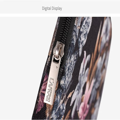Laptop Sleeve 14 Inch,Waterproof Protective Notebook Case Briefcase Carrying Bag Compatible with MacBook,Acer,Asus, Dell,Lenovo,Microsoft,HP Laptop Cover (Black Flowers-01, 12 inch)