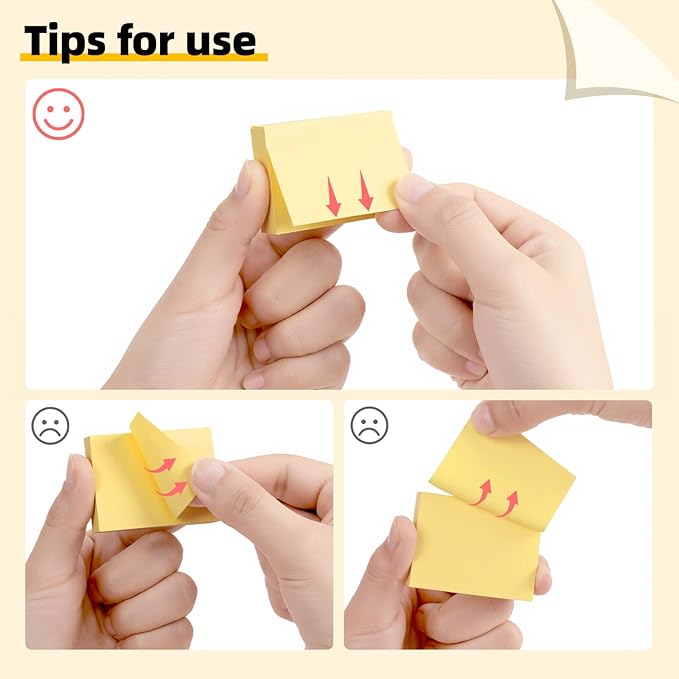 Umikk 50 Pack Sticky Notes 1.5x2 in, 5000 Sheets Small Self-Stick Note, 4 Color Mini Sticky Notes Pad Bulk, Easy to Post for Office, School, Home