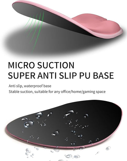 Palm-Rest and Wrist-Hugging Mouse Pad Wrist Rest, Ergonomic Wrist Support with Curve Fitting Cushioned Memory Foam for Carpal Tunnel Pain Relief, 9.9 x 8.3 Inch, Blush Gradient