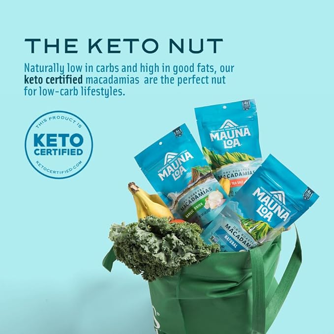 Mauna Loa Sea Salt Roasted Macadamia Nuts, Premium Hawaiian Nuts, 20oz Resealable Bag, Keto Friendly, Gluten Free Snack