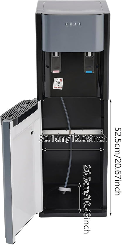 Bottom Loading Water Cooler Water Dispenser, 3 Temperature Settings, Hot and Cold Water Dispenser, 20L/5.28 Gallon High-Capacity Floor Standing Water Cooler for Offices, Homes, Gyms, Apartments (Grey)