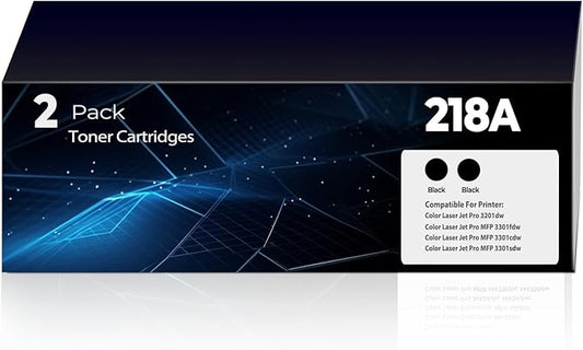 218A Toner Cartridges (with Chip) for 3301sdw 3301fdw Compatible for HP 218A 218X Toner Cartridge to Work with W2180A W2180X Color Laserjet Pro 3201dw MFP 3301fdw 3301sdw 3301cdw Printer (2 Black)