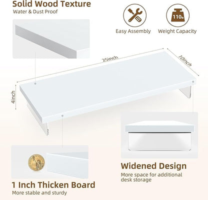 Monitor Stand Riser, Wood & Acrylic Computer Monitor Stand Desk Desktop Organizer Table for Home, Office Workspace, Laptop Riser, Printer, PC & TV Screen Riser
