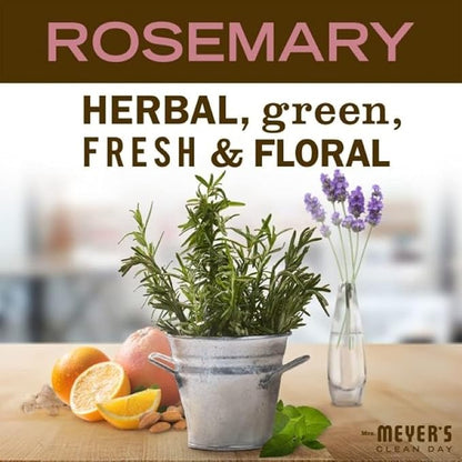 MRS. MEYER'S CLEAN DAY Liquid Hand Soap, Cruelty Free and Biodegradable Formula, Rosemary Scent, 12.5 oz- Pack of 3