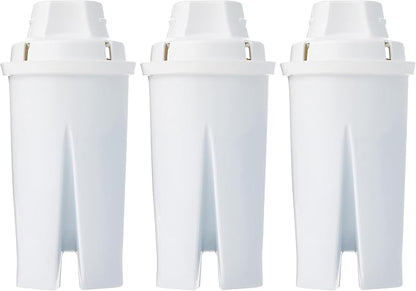 Amazon Basics Replacement Water Filters for Water Pitchers, BPA-Free, WQA & NSF Certified, Compatible with Brita Water Pitchers & Drinking Water Filter Systems, 6 Month Filter Supply, 3-Pack
