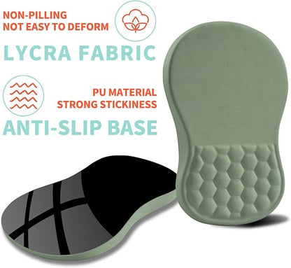 Ergonomic Mouse Pad Wrist Support with Memory Foam Massage Bulge, Carpal Tunnel Pain Relief Mousepad Wrist Rest for Mouse(12x8 inch, Light Green)