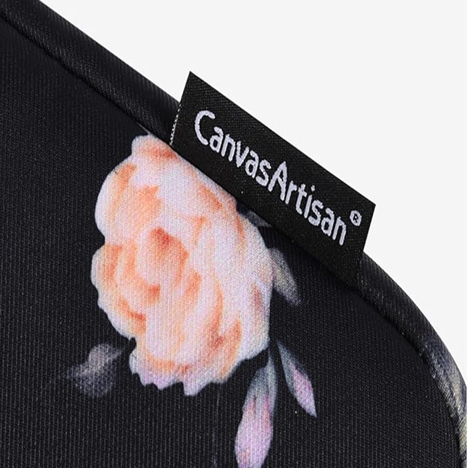 Laptop Sleeve 14 Inch,Waterproof Protective Notebook Case Briefcase Carrying Bag Compatible with MacBook,Acer,Asus, Dell,Lenovo,Microsoft,HP Laptop Cover (Black Flowers, 11 inch)