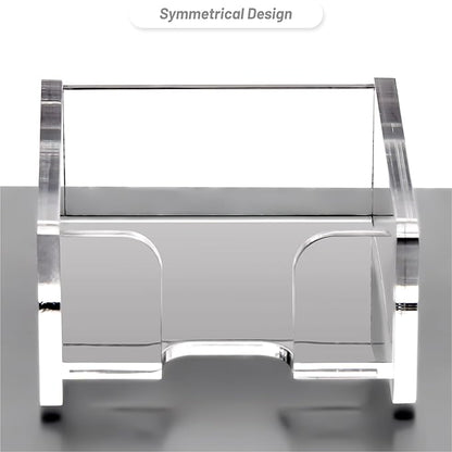 YUXUN Clear Acrylic Sticky Note Holder, 3x3 Inch Note Dispenser for Desk - Self Stick Memo Pad Holder Organizer for Office, School, Home Supplies