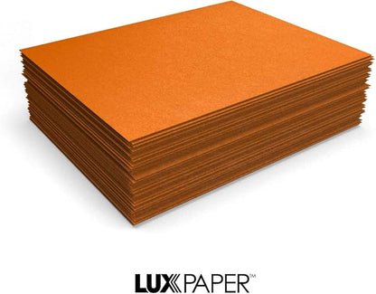 LUXPaper 8.5” x 11” Paper for Crafts and Printing in Flame Metallic, Scrapbook and Office Supplies, 50 Pack (Orange)