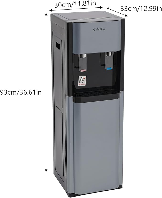 Bottom Loading Water Cooler Dispenser for 20L/5.28 Gallon Bottles,Stainless Steel Hot & Cold Water Dispenser with LED Indicator Light for Home, Offices, Hotels, Kitchens (Dark Gray)