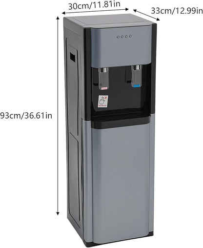 Bottom Loading Water Cooler Dispenser for 20L/5.28 Gallon Bottles,Stainless Steel Hot & Cold Water Dispenser with LED Indicator Light for Home, Offices, Hotels, Kitchens (Dark Gray)