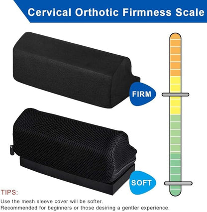 StrongTek Cervical Neck Wedge – Firm Foam Orthotic Block for Neck Curve Restoration, Support for Posture Correction, Headache Relief, and Cervical Traction at Home