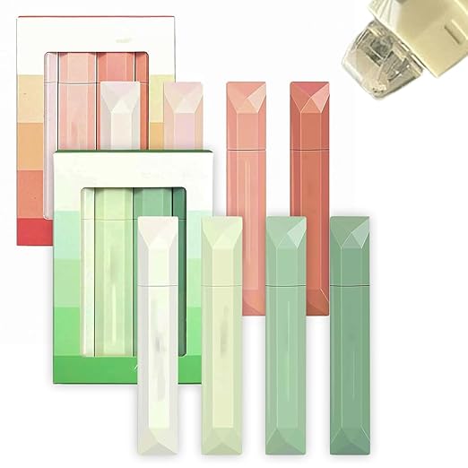 Double Sided Tape Pens, 2026 New Scrapbooking Double Sided Tape Roller, 4-Pack Smooth Craft Adhesive Glue Runner for Scrapbooking, Gift Wrapping, Photo Mounting, School Office & Crafts (RED+GREEN)