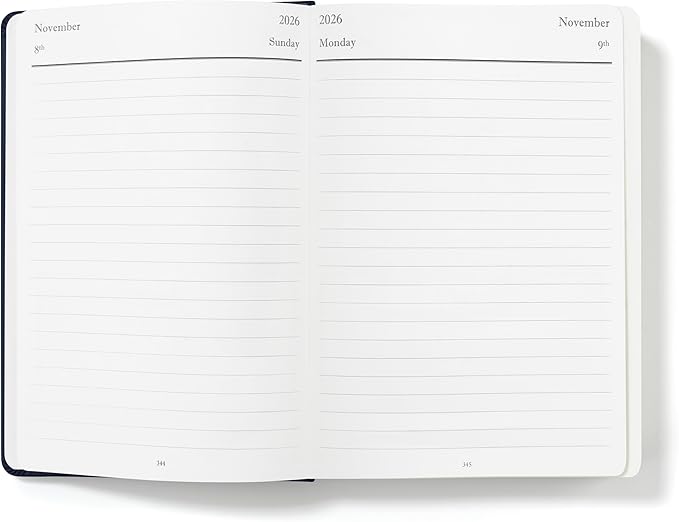 Wykeham's Executive 2026 Daily Journal Planner – US Public Holidays & Format – Customization Available (Personalized Royal Blue, 8.5"×5.5")