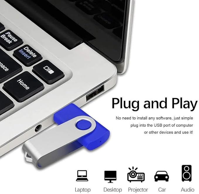 Generic4GB USB Flash Drive 10 Pack Batch USB Thumb Drive USB Stick for Data Storage Backup, Removable Drive Disc Zip Drive with Indicator Memory Stick,(10Pack Blue, 4GB)