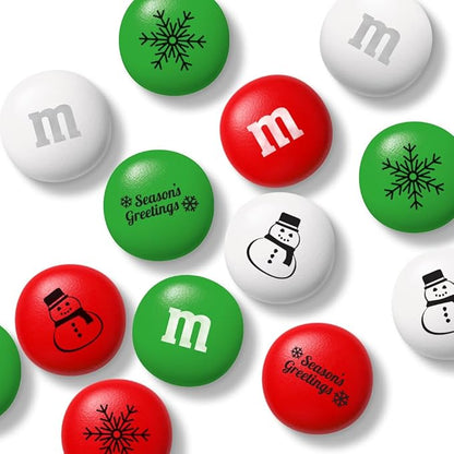 M&M'S WORLD Holiday Gift Bottle in Snowflake Tube, Unique Holiday Gift filled with Pre-Designed M&M’S Holiday Candies