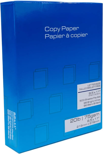 PSBM White Printer Paper, 8.5 x 11 Inch - 800 lb, 400 Reams, 200000 Sheets | 96 Brightness, Matte, (US Letter)