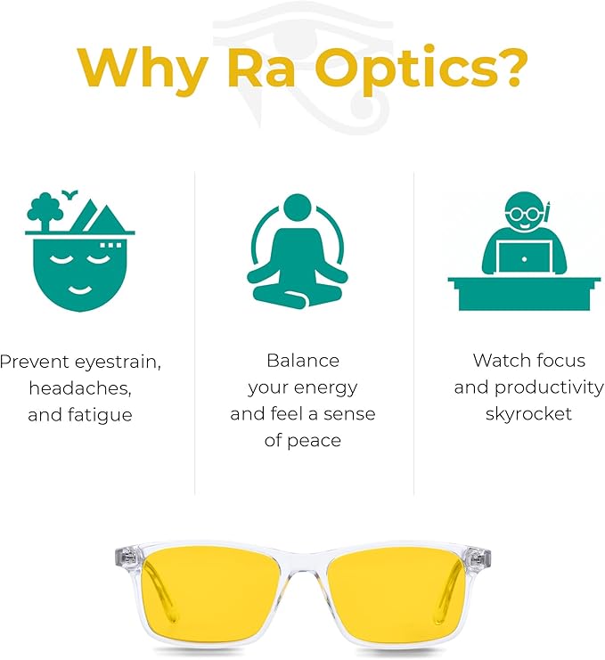 Ra Optics Daylight Lenses - Premium, Science-Based Blue Light Glasses for Screens