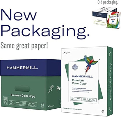 Hammermill Printer Paper, Premium Color 28 lb Copy Paper, 8.5 x 11 - 1 Ream (500 Sheets) - 100 Bright, Made in the USA, 102467R
