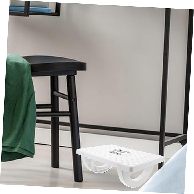 Ergonomic Under Desk Footrest White Foot Stool with Massage Surface and Rocking Motion for Leg Exercise Stable Non-deformable Footrest for Office Home Living Multi-Functional Foot