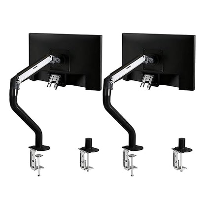 Okak Monitor Stand for Desk Single Monitor Arm Mount Computer for VESA Mounting Holes 75 and 100mm, 15 to 27 Inch Screens Stand Up to 26.4lbs, Office Desk Accessories, Black, Two Pack