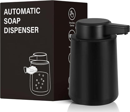 Automatic Soap Dispenser Liquid Touchless: 9oz Plastic Black 3-Level Adjustable Modern Rechargeable Electric Smart Auto Soap Dispenser - Bathroom Kitchen Hand Dish Lotion