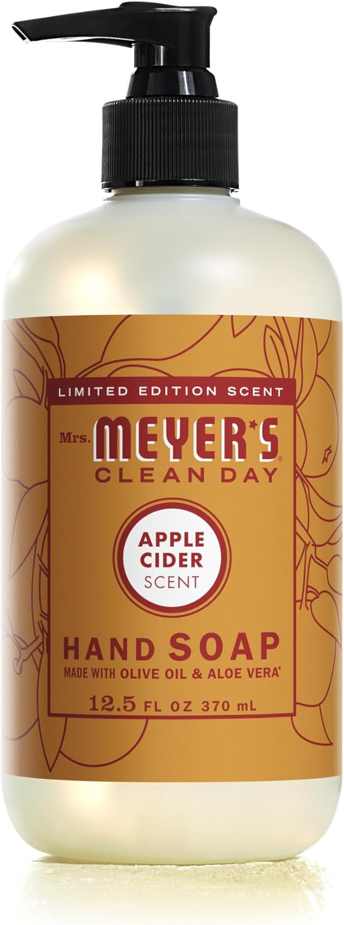 Mrs. MEYER'S CLEAN DAY Liquid Hand Soap, Cruelty Free & Biodegradable Hand Wash Made with Essential Oils, Apple Cider Scent, 12.5 Fl oz Bottle (Pack of 1)