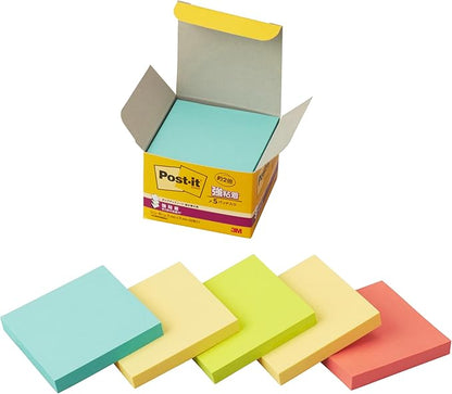 3M 654-5SSPOP-AP Post-it Strong Adhesive Sticky Notes, Pop-up Notebook, Refill, Multicolor, 4 Colors, Pack of 5