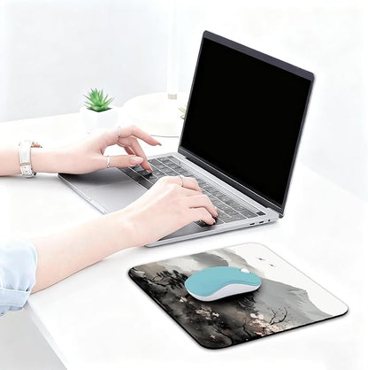 Cherry Blossom Patterns Desk Mat, Large Gaming Mouse Pad Non-Slip Rubber Base with Stitched Edges, Waterproof Protection for PC Laptop Home Office Desk Decor (8x9in)
