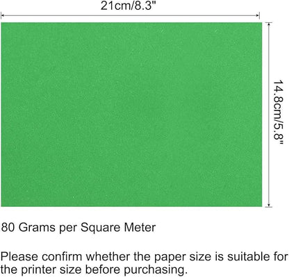 MECCANIXITY 50 Sheets Colored Copy Paper 8.3 x 5.8 Inch Printer Paper 80gsm Dark Green for Office Printing, Document Copying, Invitations, Forms, Art Projects