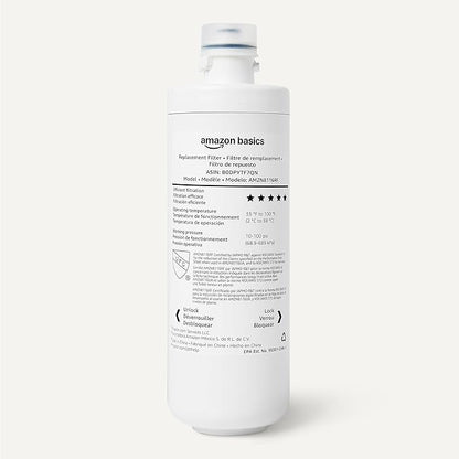 Amazon Basics Replacement Filter Cartridge for Under Sink Water Filter, NSF/ANSI 42 & 372 Certified, Service Life 1 Year, 11,000 Gallons, White