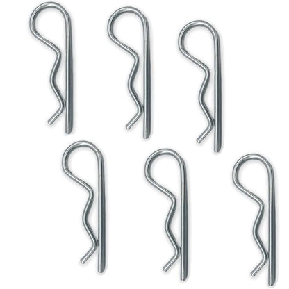 6pcs Heavy Duty Hitch Pin R Clip, Spring Tension, M3.5x75mm - Large, for Trailers & Tractors