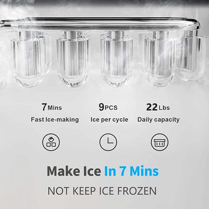 Self-Cleaning Hot and Cold Water Cooler Dispenser with Ice Maker Bottom Loading for 3 or 5 Gallon Bottle 22lbs Daily Capacity LED Display with Empty Bottle Alert Black