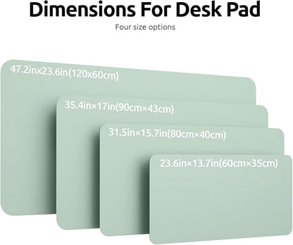 YSAGi Leather Desk Protector, Office Mat, Large Mouse Mat, Non-Slip PU Leather Blotter, Laptop Pad, Waterproof Writing Pad for Office and Home (Pale Green, 31.5" x 15.8")