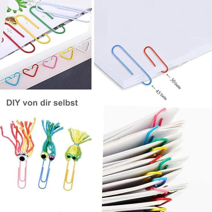 Colored PaperClips Assorted Sizes 400 Pieces, 2"（50mm） Large Paper Clips and 1.3" （33mm） Paper Clips Medium Size, Sturdy Coated PaperClips Smooth for Office School and Personal Use