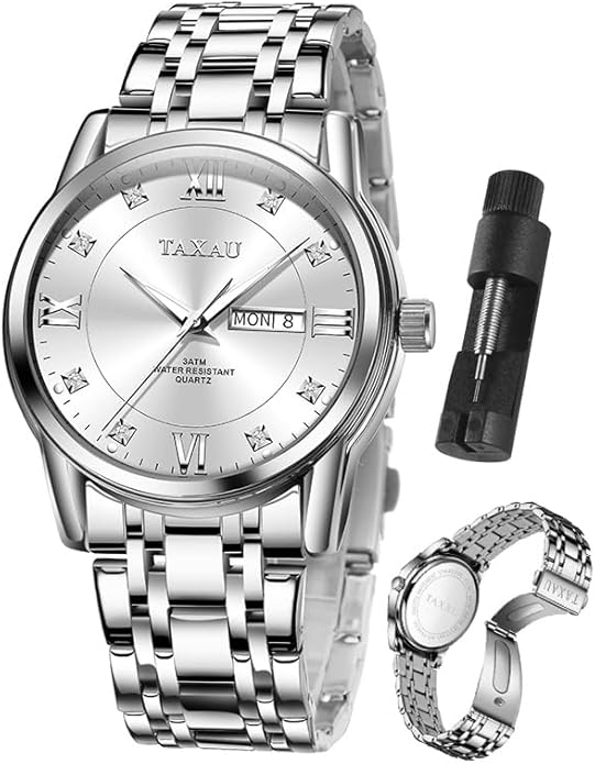 Watch Men Stainless Steel Luxury Diamond Chronograph with Date Business reloj de Hombre