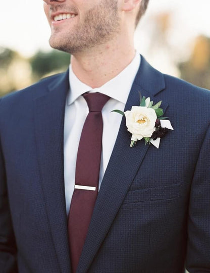Skinny Solid Ties for Men, 2.5 inch Slim Plain Neckties 4-Pack