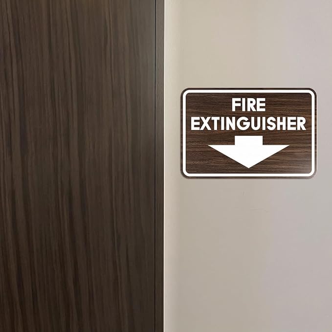 Signs ByLITA Classic Framed Fire Extinguisher (Blue) - Large 2 Pack