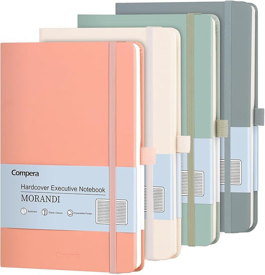Comix 4 Pack Lined Journal Notebooks for Women, 176 Pages, 5.5 x 8.3, Hardcover, Morandi, 100gsm Paper, A5 Journaling Notebooks, Perfect for Work School Home