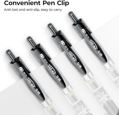 M&G 12 Pcs Gel Pens, Black Ink Pens Medium Point 0.7mm, Retractable Gel Ink Pens with Premium Ink & Soft Grip for Smooth Writing Office School Home Men Women