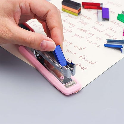 NatSumeBasics 8000 Colored Staples, Colorful #10 Staple for Mini Stapler Refill,Tiny Staples Smaller Than Standard Staple (8000)