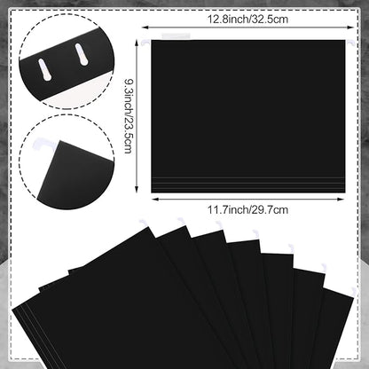 24 Hanging File Folder with Acrylic Organizer for Letter/a4 Size Desktop Clear File Storage Box with Handles for Home Work Office Use(Black,Classic)