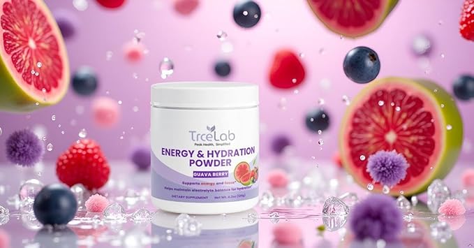Natural Energy Drink Powder – Guava Berry Flavor – Electrolytes + Natural Caffeine Powder from Green Tea – No Sugar, Vegan, Keto-Friendly, 20 Servings (120 g)