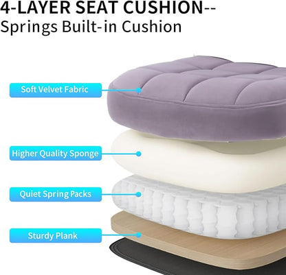 High Back Fabric Office Chair Purple, Velvet Executive Desk Chairs with Flip-Up Arms, Ergonomic Office Chairs with Lumbar Support, Upholstered Home Computer Swivel Chair with Wheels