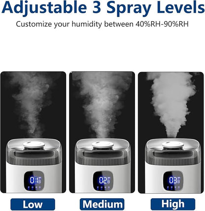 Large Humidifiers for Bedroom, 9L/2.5Gal Ultrasonic Cool Mist, Easy Clean Humidifier with 350ML/H Large Mist Speed, Quiet, Suitable for Kids Room Plant Yoga (Square B)