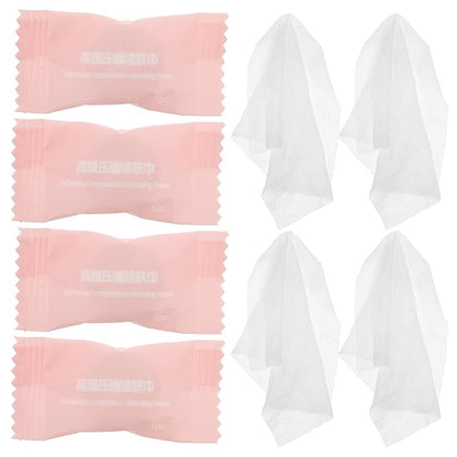 Disposable Compressed Face Towels Tablets 50pcs Portable Travel Facial Cleansing Wipes for Hiking Camping Hotel Use