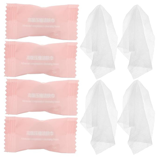 Disposable Compressed Face Towels Tablets 50pcs Portable Travel Facial Cleansing Wipes for Hiking Camping Hotel Use